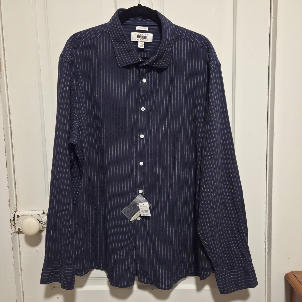 Joseph Abboud Navy Striped Button-Down Shirt